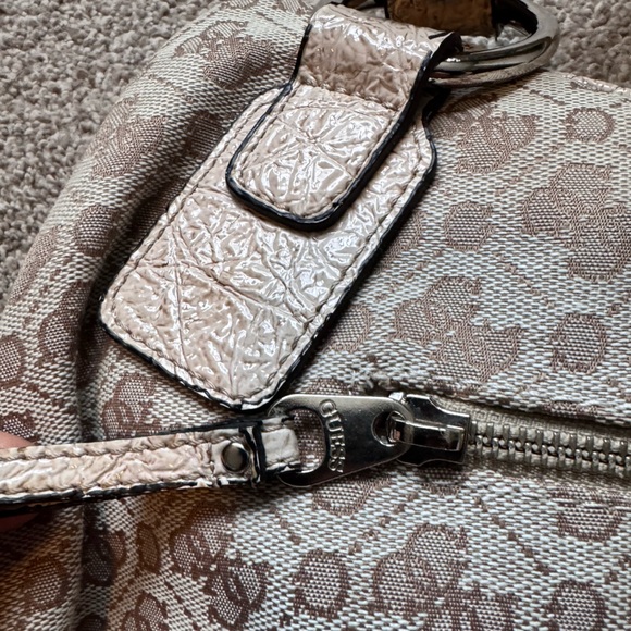 Vintage Y2K GUESS Logo Monogram Canvas Purse Tote Bag EUC All Over Print - Picture 8 of 11